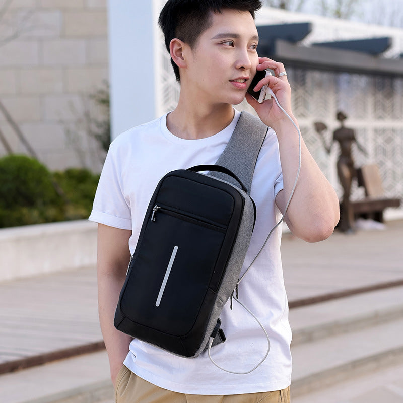 USB Charging Sport Sling Anti-Theft Shoulder Bag