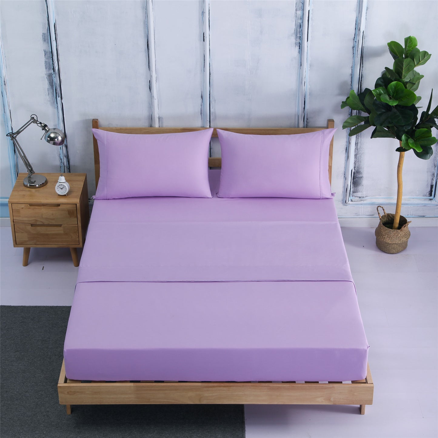 Soft Breathable Cotton Solid Color Bed Sheets