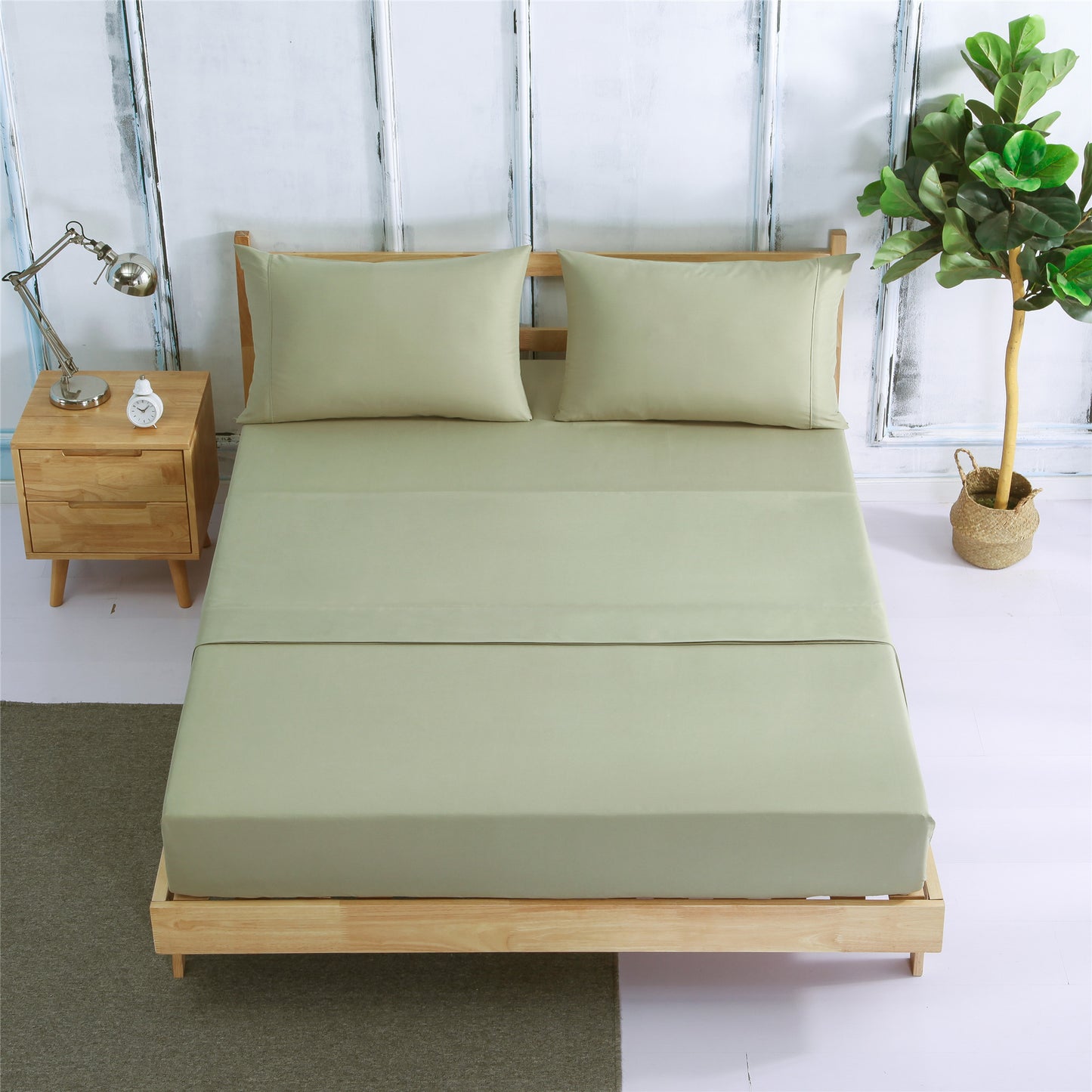 Soft Breathable Cotton Solid Color Bed Sheets
