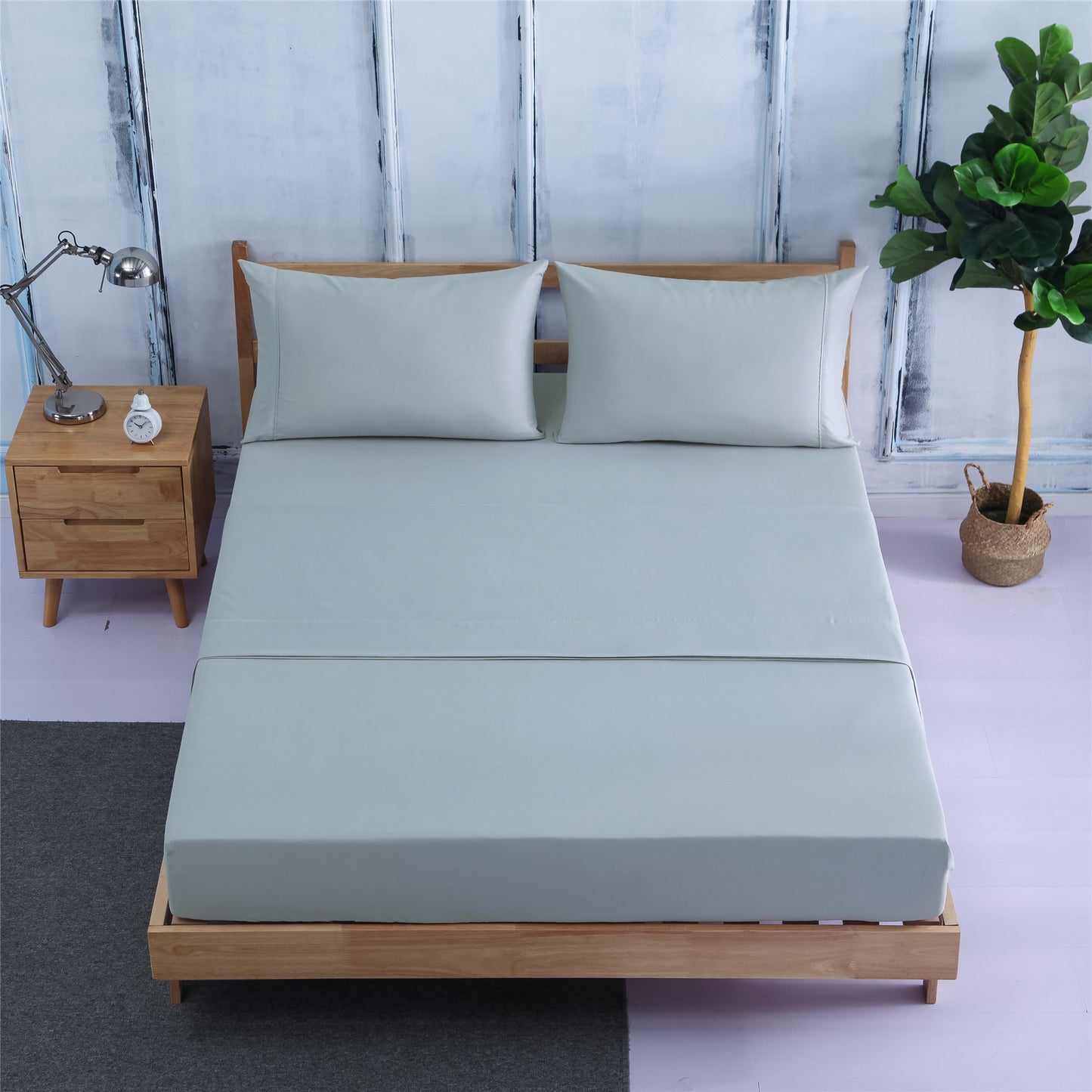 Soft Breathable Cotton Solid Color Bed Sheets