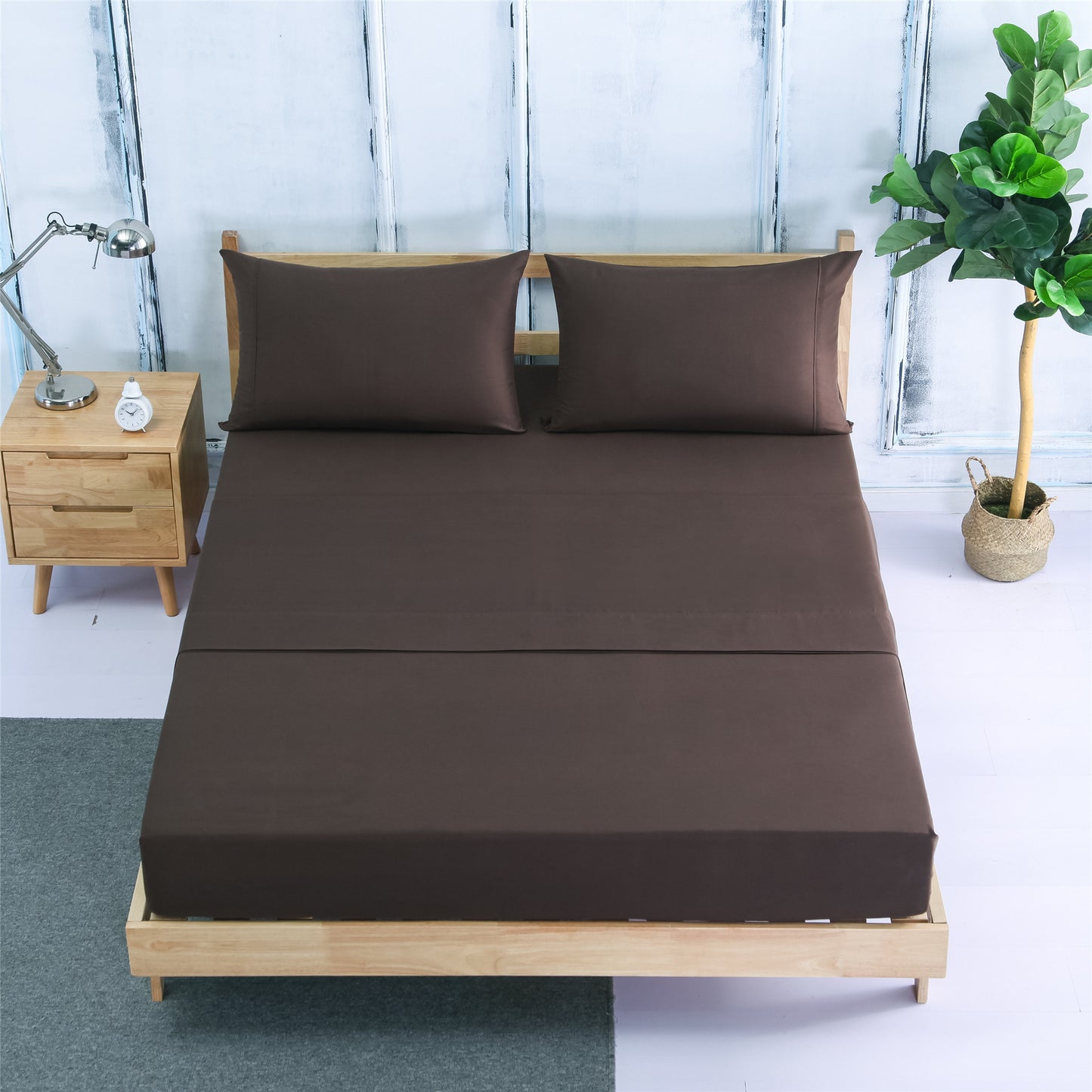 Soft Breathable Cotton Solid Color Bed Sheets