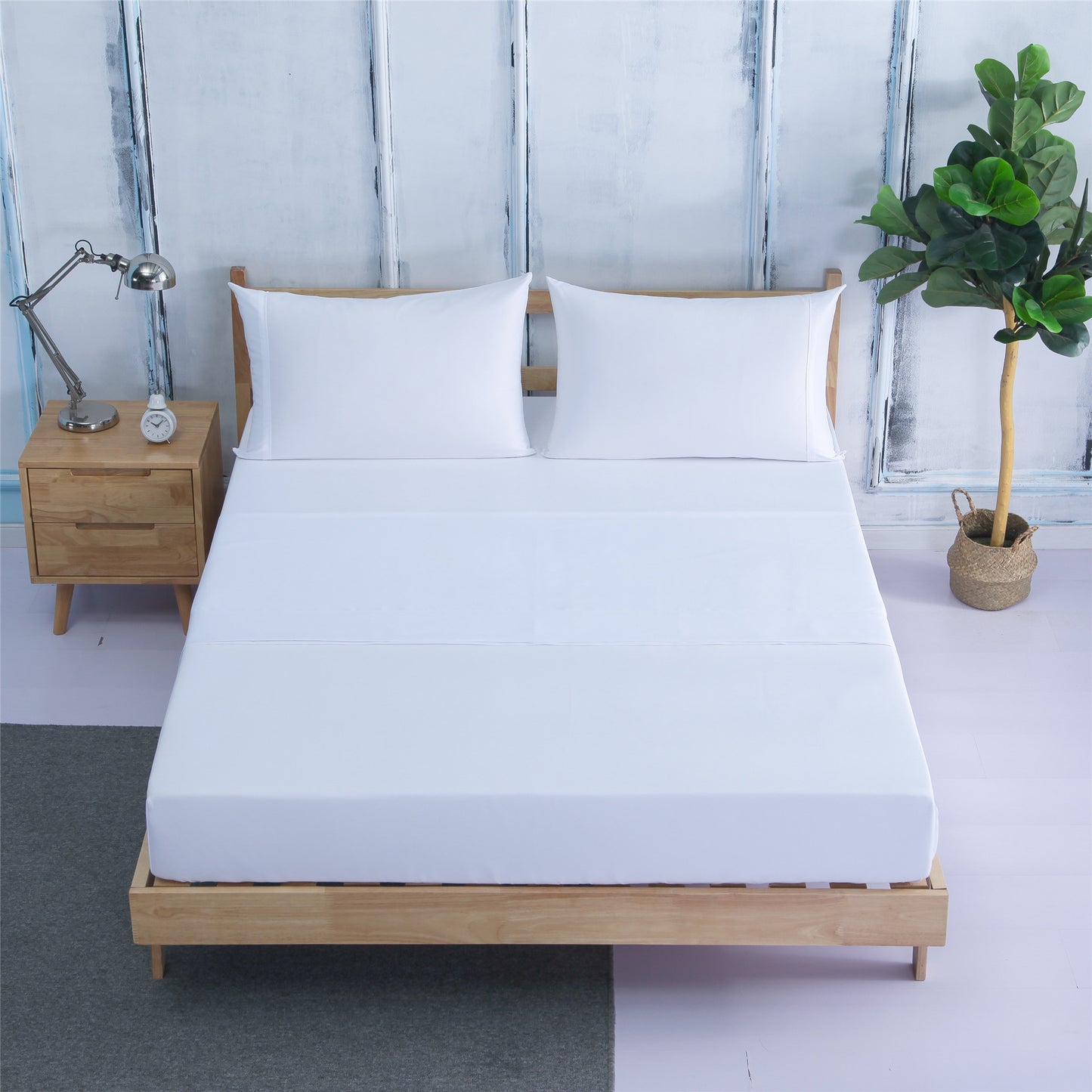 Soft Breathable Cotton Solid Color Bed Sheets