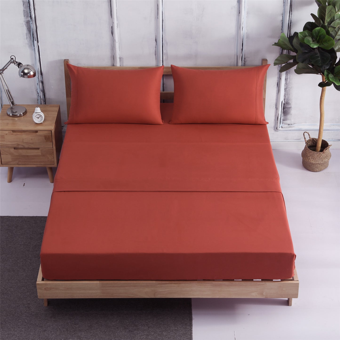 Soft Breathable Cotton Solid Color Bed Sheets