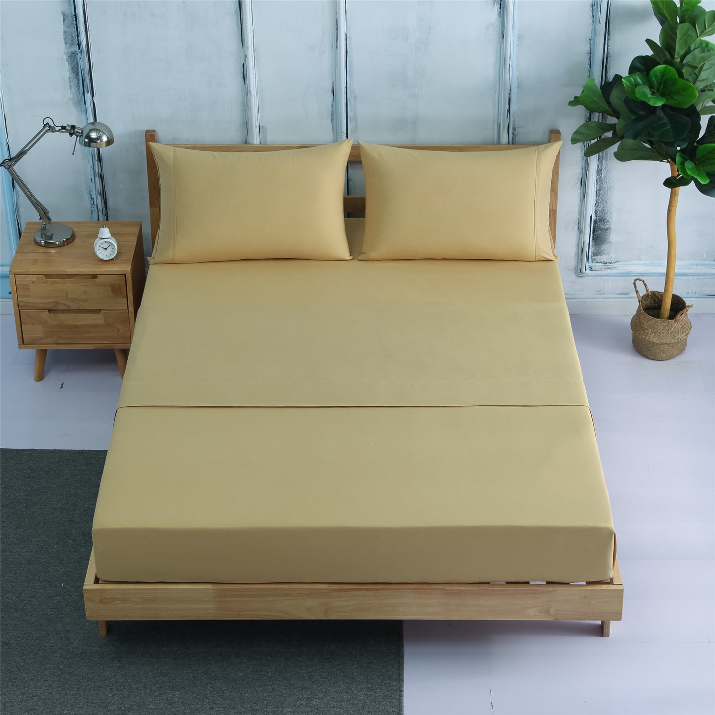 Soft Breathable Cotton Solid Color Bed Sheets