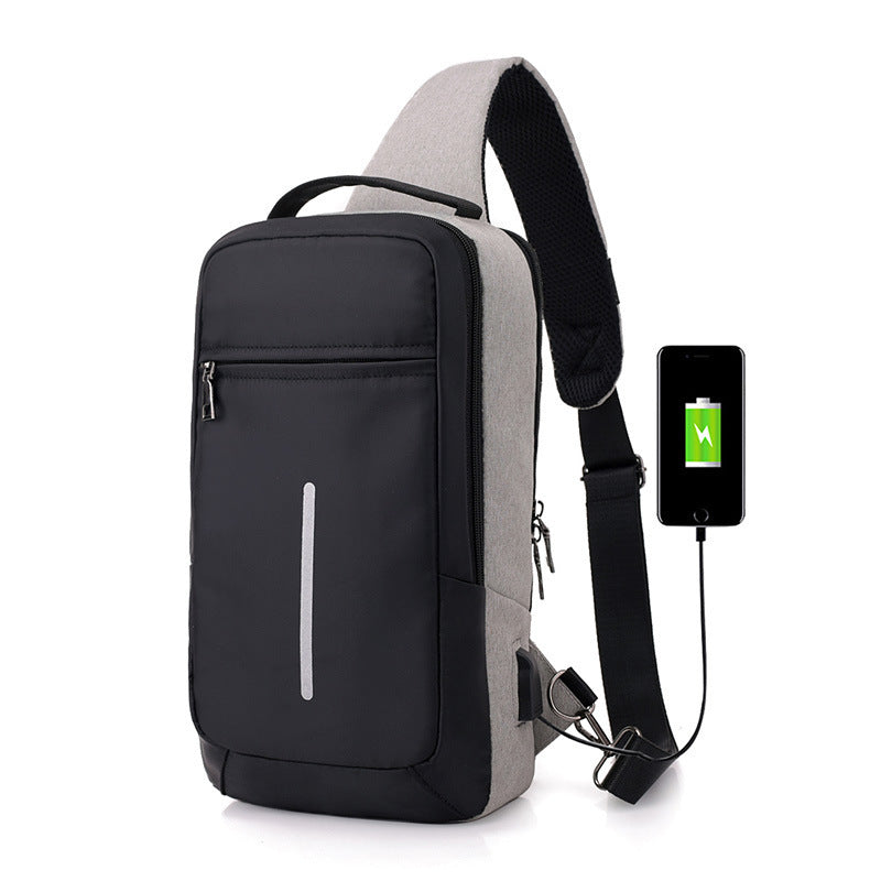 USB Charging Sport Sling Anti-Theft Shoulder Bag