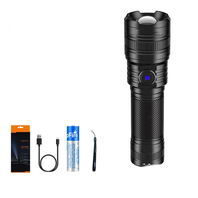 Telescopic Focusing Aluminum Alloy Rechargeable Flashlight