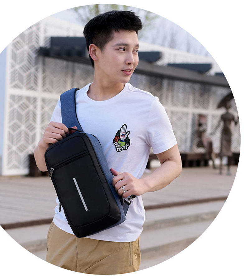 USB Charging Sport Sling Anti-Theft Shoulder Bag