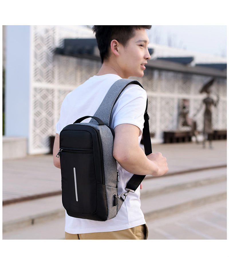 USB Charging Sport Sling Anti-Theft Shoulder Bag