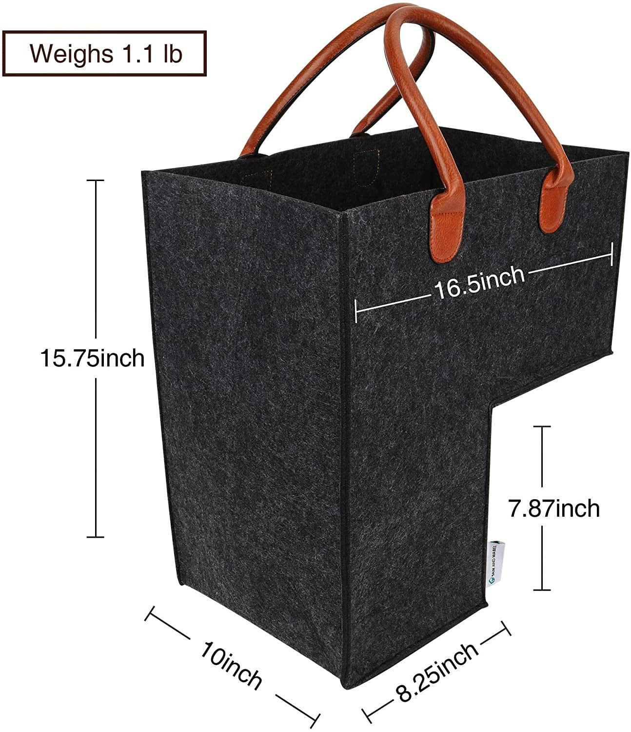 Staircase Felt Storage Basket for Stairs Carpeted Wood Clutter