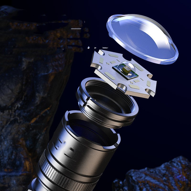 Telescopic Focusing Aluminum Alloy Rechargeable Flashlight