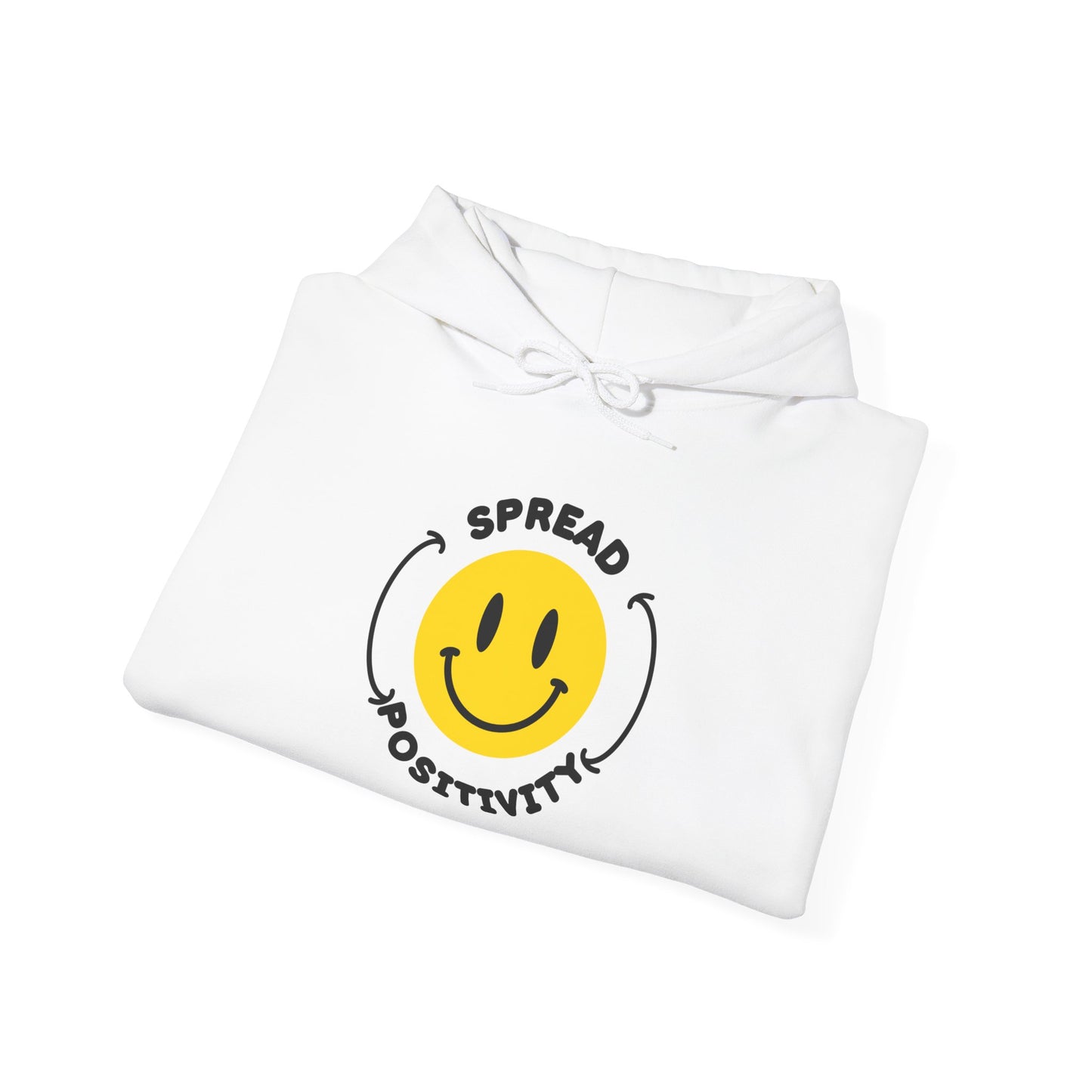 Spread Positivity Heavy Blend Hooded Sweatshirt – Classic Fit, Soft & Warm, Ethically Sourced Cotton, Hoodie for Cold Weather