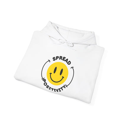 Spread Positivity Heavy Blend Hooded Sweatshirt – Classic Fit, Soft & Warm, Ethically Sourced Cotton, Hoodie for Cold Weather