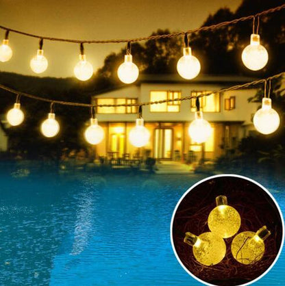 Crystal solar power led lamp string lights solar garden outdoor decoration