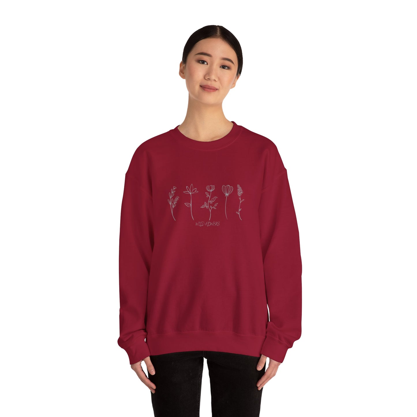 "Wildflowers" Unisex Heavy Blend™ Crewneck Sweatshirt - Soft, Durable, and Sustainable Comfort for All Seasons