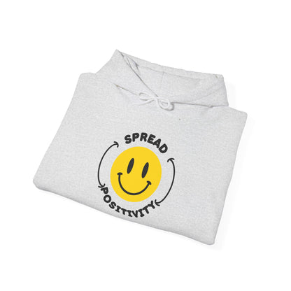 Spread Positivity Heavy Blend Hooded Sweatshirt – Classic Fit, Soft & Warm, Ethically Sourced Cotton, Hoodie for Cold Weather