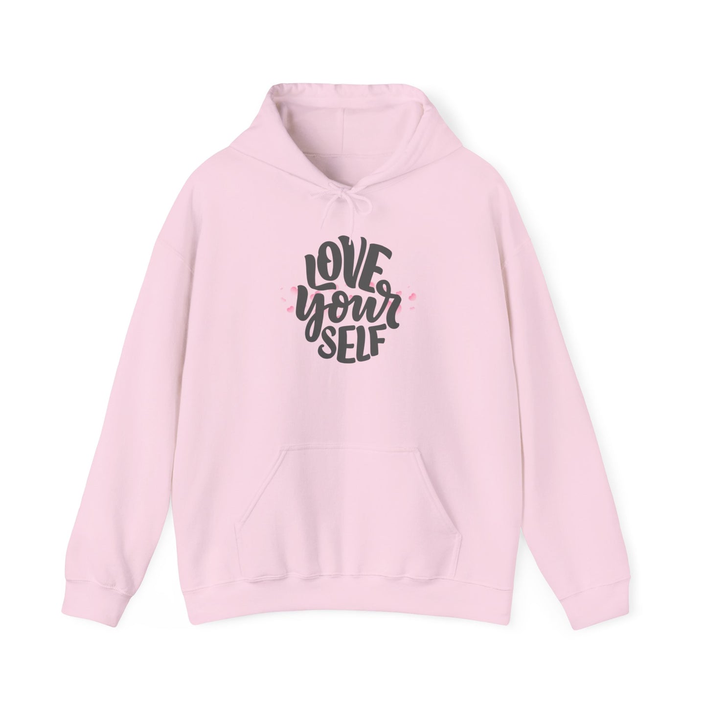 Love Yourself Heavy Blend Hooded Sweatshirt - Cozy Unisex Hoodie, Soft Cotton-Polyester Fabric, Kangaroo Pocket, Sustainable and Ethically Made