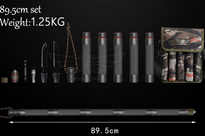 Tactical Hiking Walking Stick – Multifunctional Outdoor Defense Alpenstock