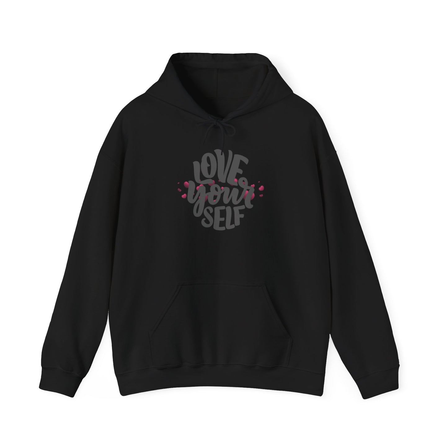 Love Yourself Heavy Blend Hooded Sweatshirt - Cozy Unisex Hoodie, Soft Cotton-Polyester Fabric, Kangaroo Pocket, Sustainable and Ethically Made