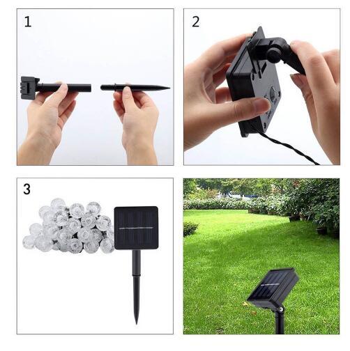 Crystal solar power led lamp string lights solar garden outdoor decoration