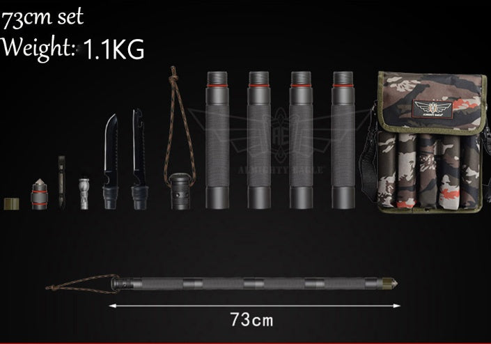 Tactical Hiking Walking Stick – Multifunctional Outdoor Defense Alpenstock