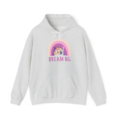 Dream Big Heavy Blend Hooded Sweatshirt - Cozy Unisex Hoodie, Soft Cotton-Polyester Fabric, Kangaroo Pocket, Color-Matched Drawstring, Ethically Made