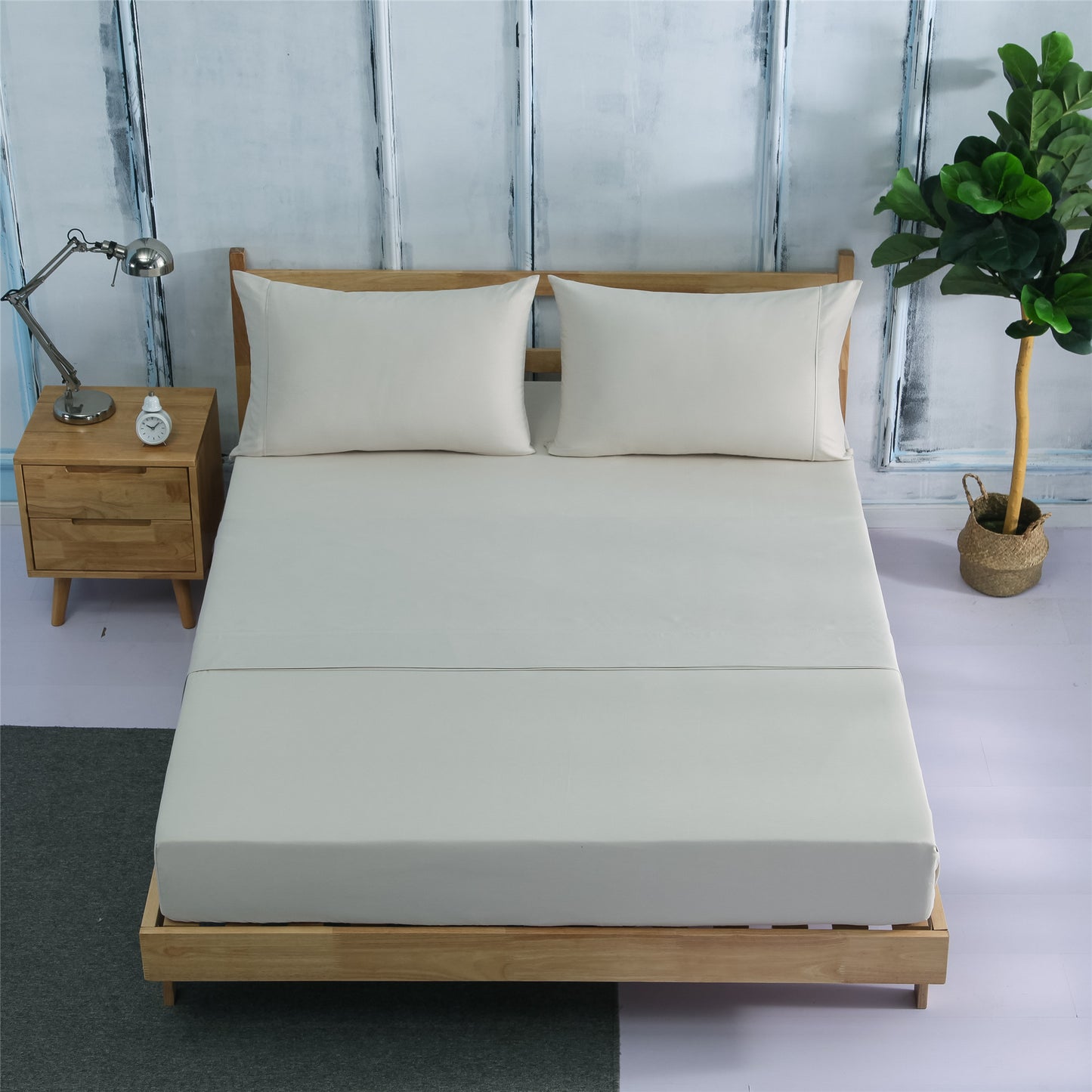 Soft Breathable Cotton Solid Color Bed Sheets