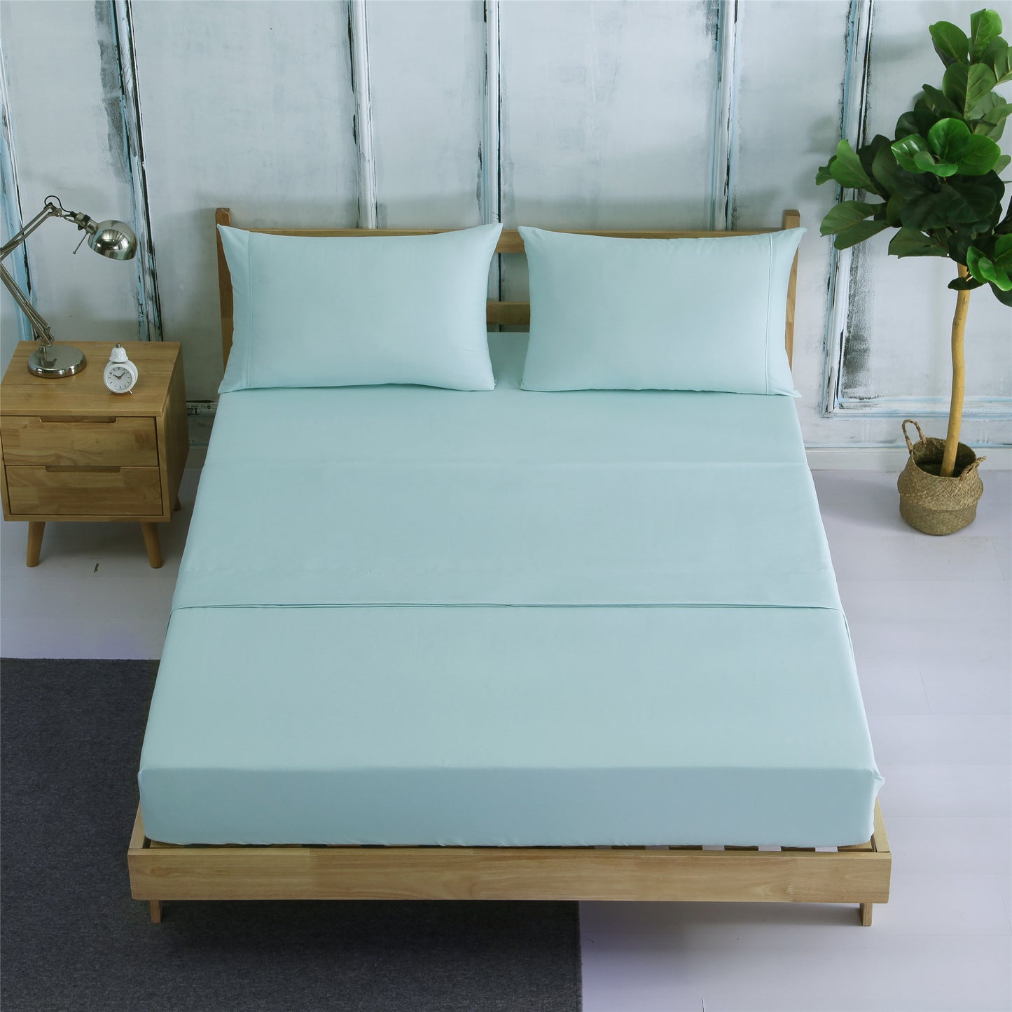 Soft Breathable Cotton Solid Color Bed Sheets