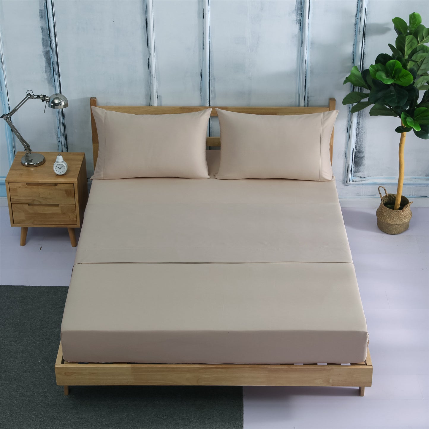 Soft Breathable Cotton Solid Color Bed Sheets