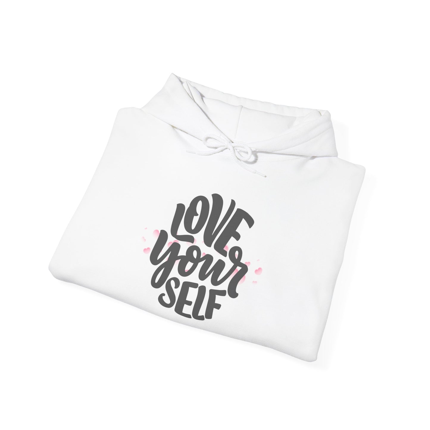 Love Yourself Heavy Blend Hooded Sweatshirt - Cozy Unisex Hoodie, Soft Cotton-Polyester Fabric, Kangaroo Pocket, Sustainable and Ethically Made