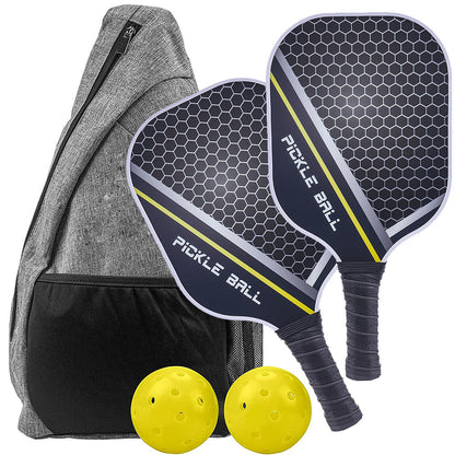 Carbon Fiber Pickleball Set with Two Paddles Suction Carrying Case Balls