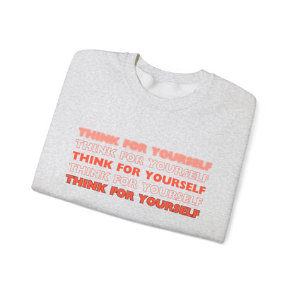 Think for Yourself Heavy Blend Hooded Sweatshirt - Cozy Unisex Hoodie, Soft Cotton-Polyester Fabric, Kangaroo Pocket, Sustainable and Ethically Made