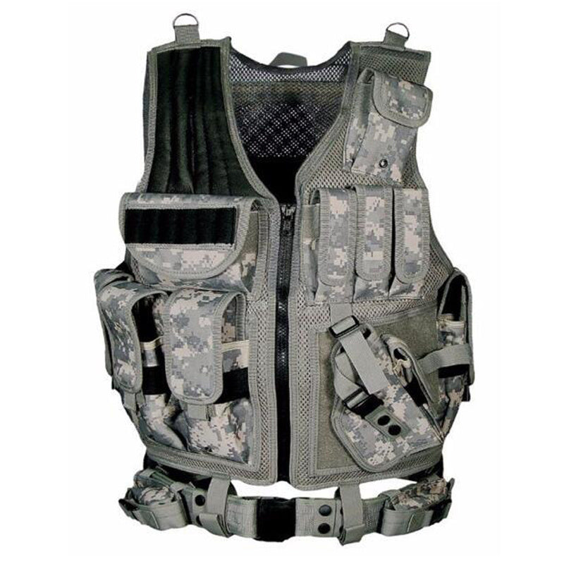 Tactical Vest for Airsoft, Paintball, and Combat – High-Density 600D Polyester, Adjustable Fit with Multiple Pockets & Modular Webbing