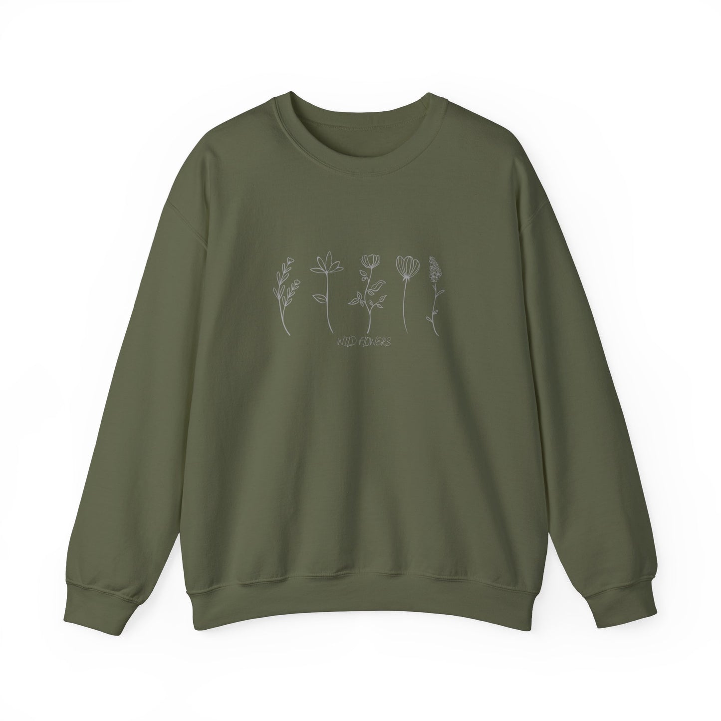 "Wildflowers" Unisex Heavy Blend™ Crewneck Sweatshirt - Soft, Durable, and Sustainable Comfort for All Seasons