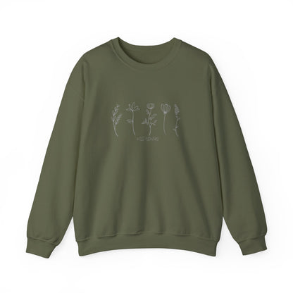 "Wildflowers" Unisex Heavy Blend™ Crewneck Sweatshirt - Soft, Durable, and Sustainable Comfort for All Seasons