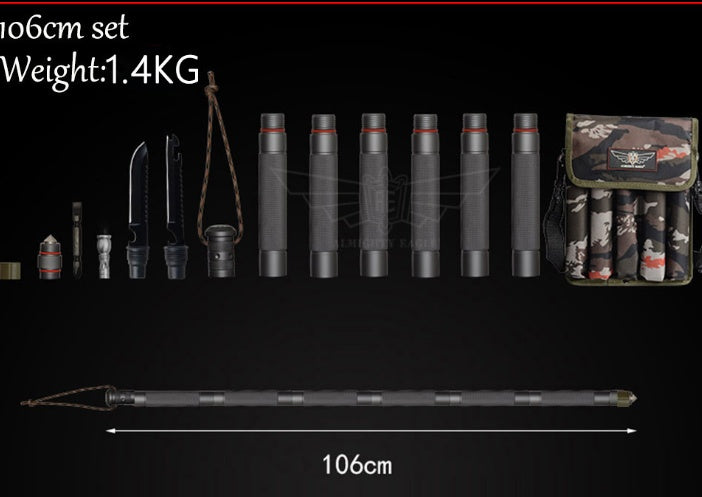 Tactical Hiking Walking Stick – Multifunctional Outdoor Defense Alpenstock