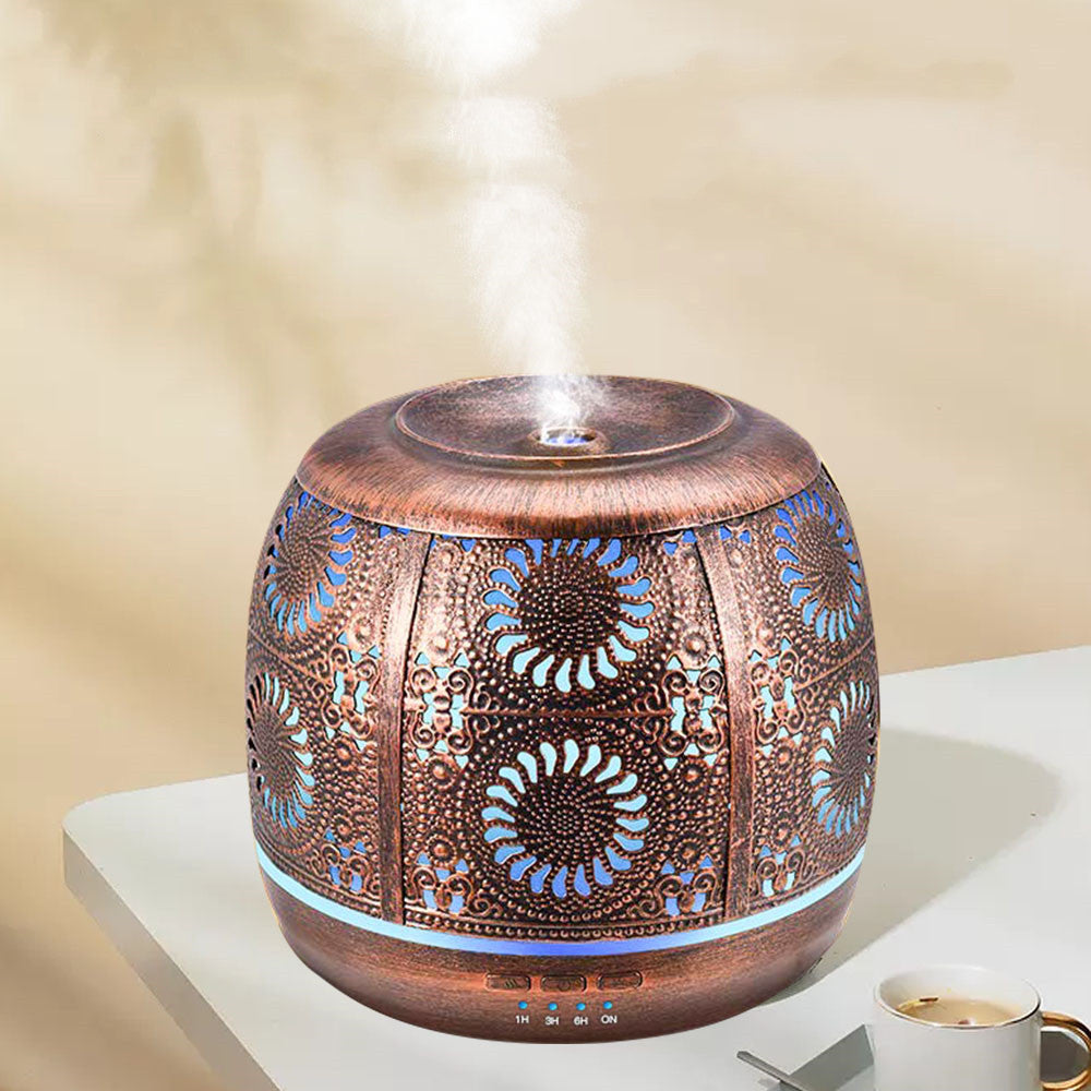 Retro Home Aroma Diffuser Essential Oil Lamp Bronze