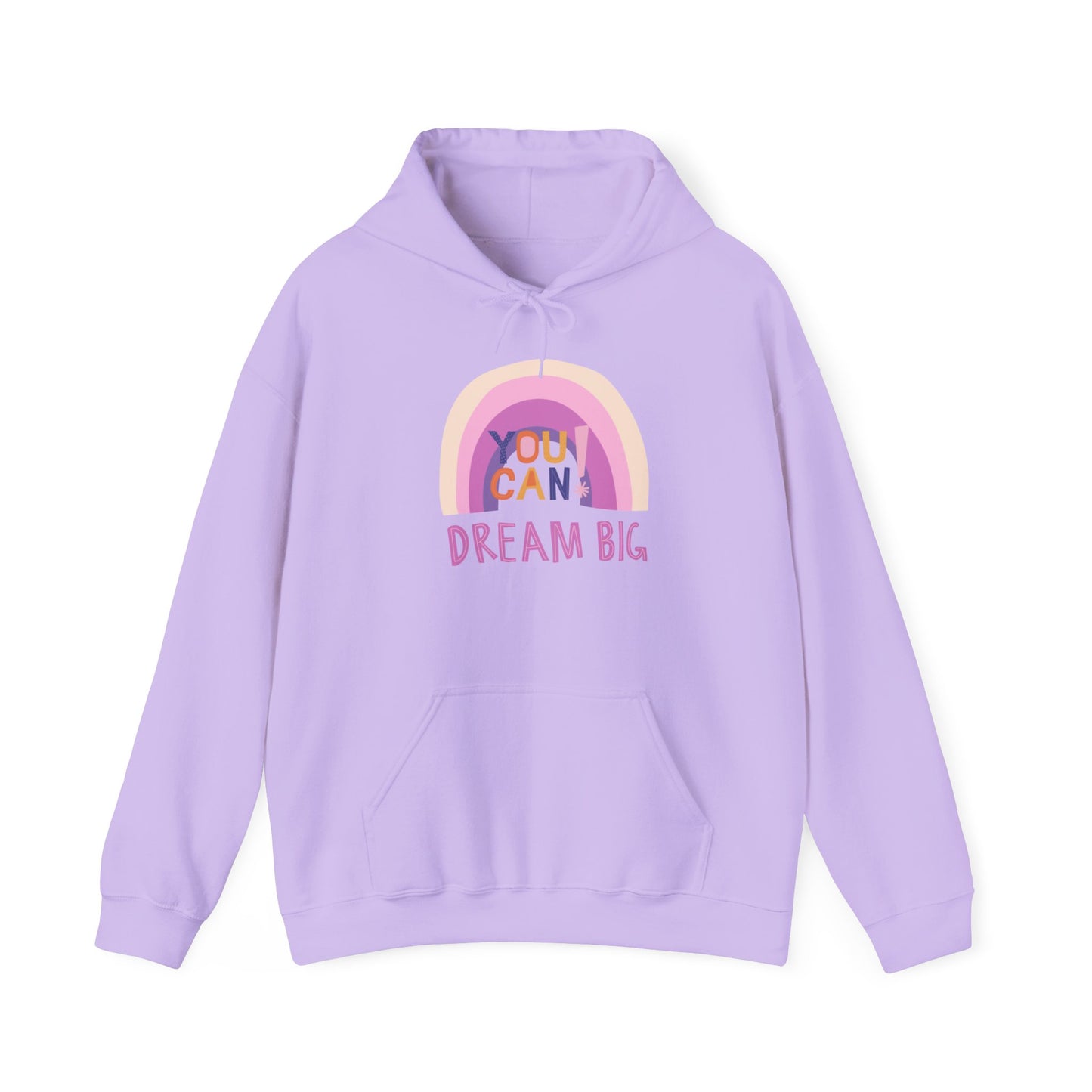 Dream Big Heavy Blend Hooded Sweatshirt - Cozy Unisex Hoodie, Soft Cotton-Polyester Fabric, Kangaroo Pocket, Color-Matched Drawstring, Ethically Made