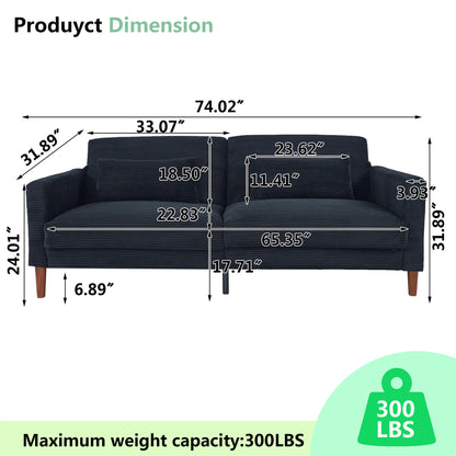 2140-BK Black Sofa