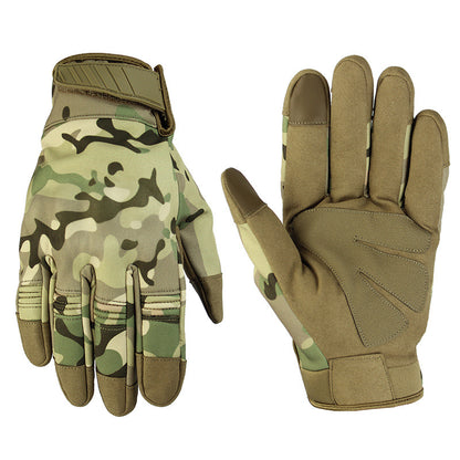 Adjustable Tactical Touch Screen Full Finger Gloves Army Military