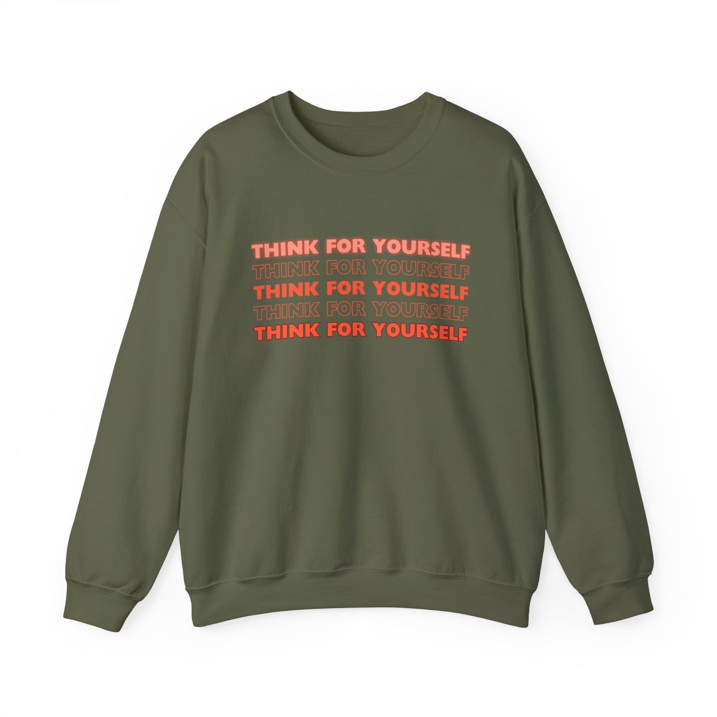 Think for Yourself Heavy Blend Hooded Sweatshirt - Cozy Unisex Hoodie, Soft Cotton-Polyester Fabric, Kangaroo Pocket, Sustainable and Ethically Made