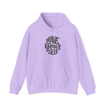 Love Yourself Heavy Blend Hooded Sweatshirt - Cozy Unisex Hoodie, Soft Cotton-Polyester Fabric, Kangaroo Pocket, Sustainable and Ethically Made