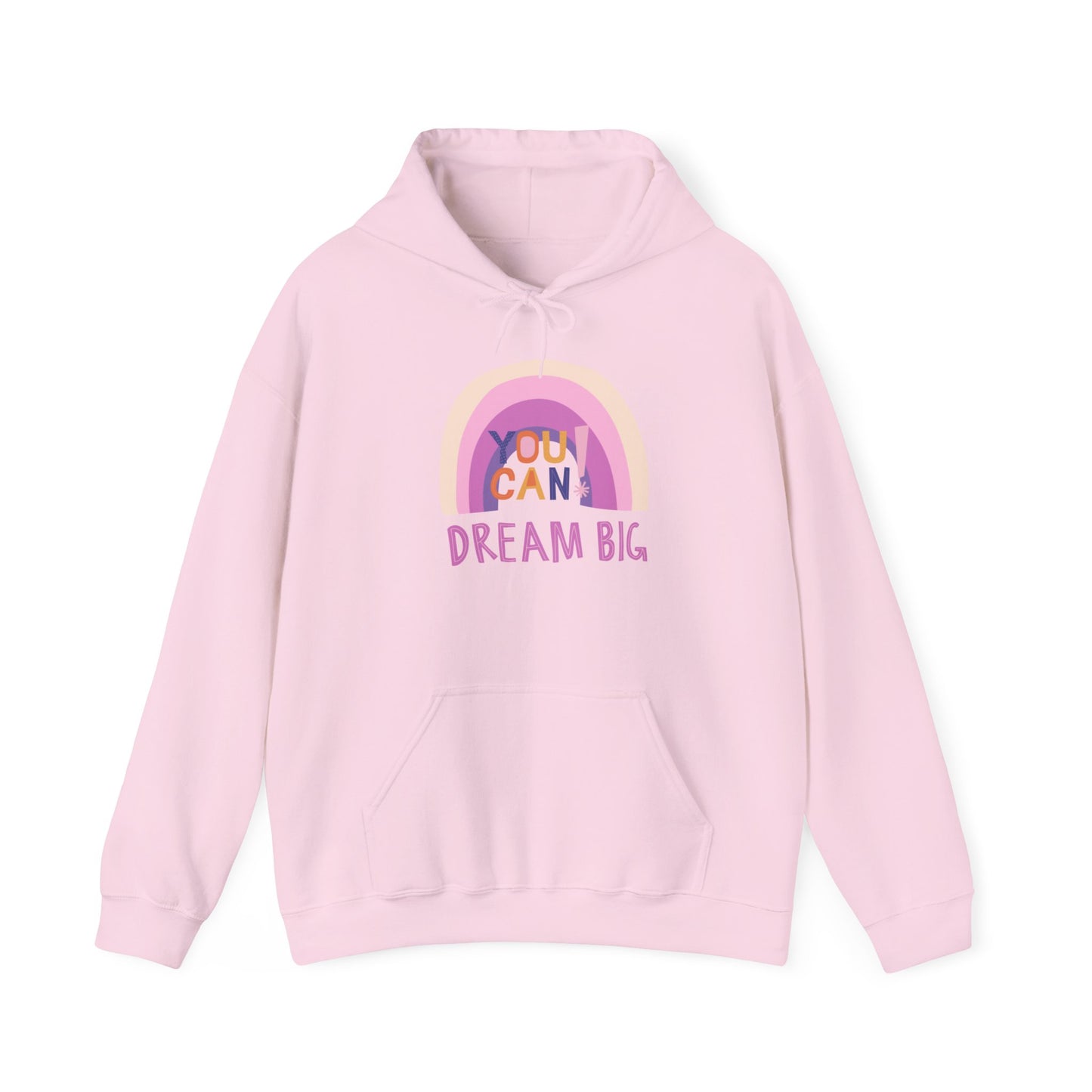 Dream Big Heavy Blend Hooded Sweatshirt - Cozy Unisex Hoodie, Soft Cotton-Polyester Fabric, Kangaroo Pocket, Color-Matched Drawstring, Ethically Made