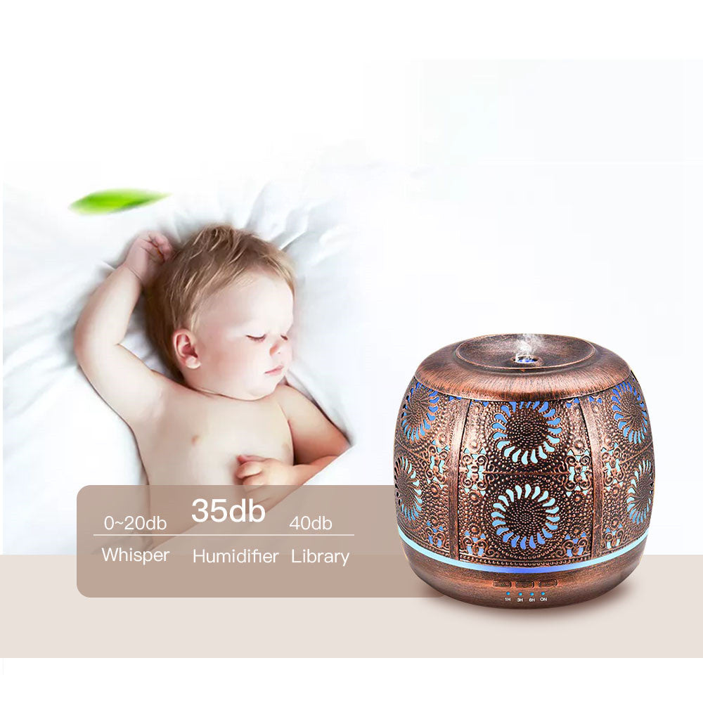 Retro Home Aroma Diffuser Essential Oil Lamp Bronze