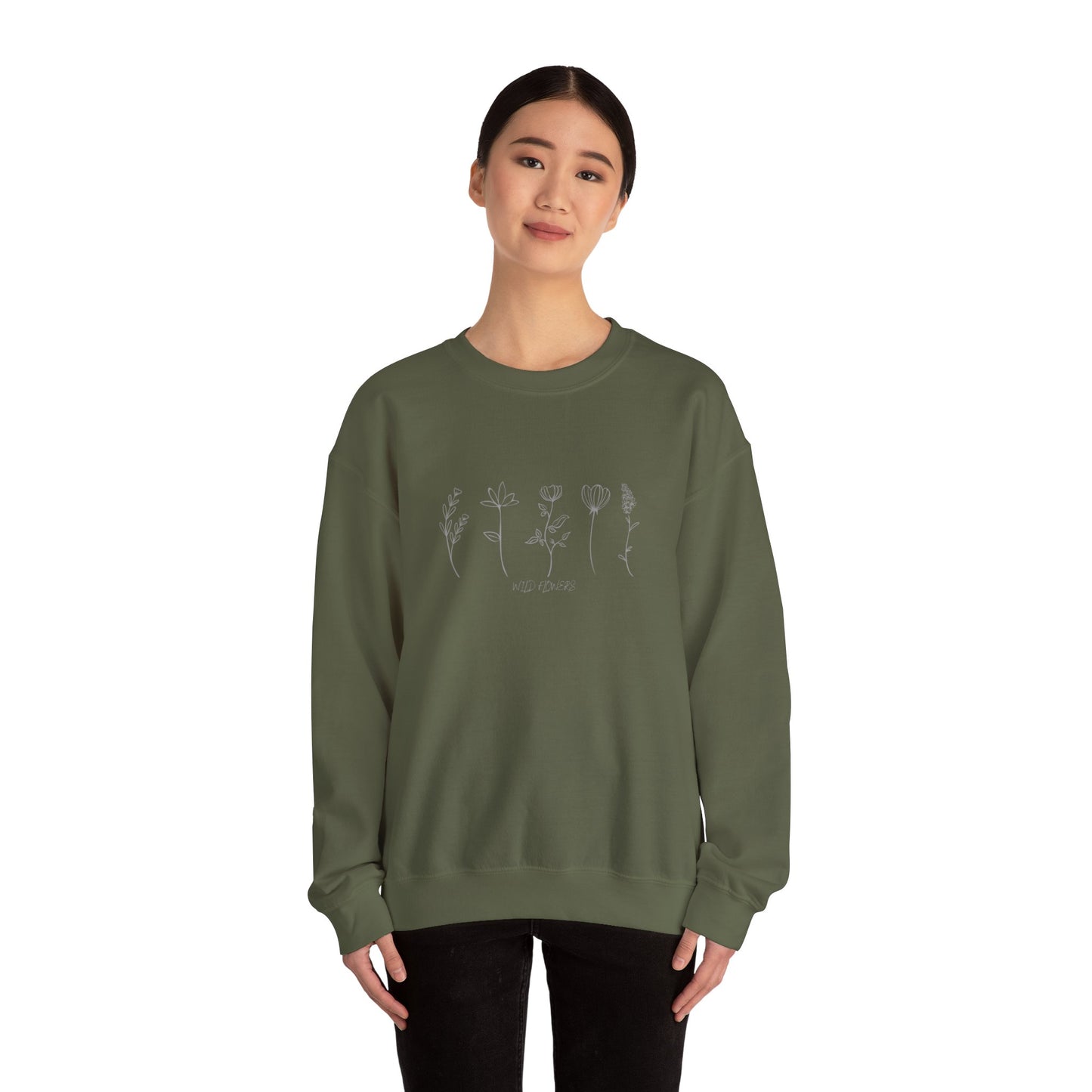 "Wildflowers" Unisex Heavy Blend™ Crewneck Sweatshirt - Soft, Durable, and Sustainable Comfort for All Seasons