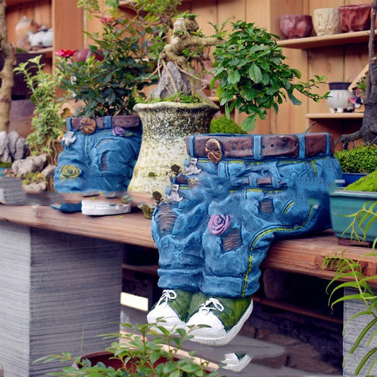 Garden Art Jeans Garden Decoration Flower Pot