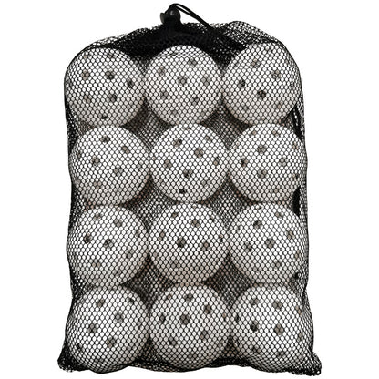 Plastic Pickleball Weifu Holed Balls Pickleball Black Net Bag 12 PC Colors yellow, orange, red, green, light blue, blue, white